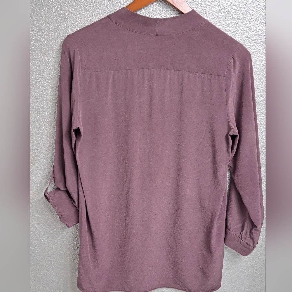 Acrobat Mauve 100% Silk Blouse Size XS - Picture 9 of 13